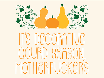 It's Decorative Gourd Season autumn fall gourd halloween illustration october pumpkin