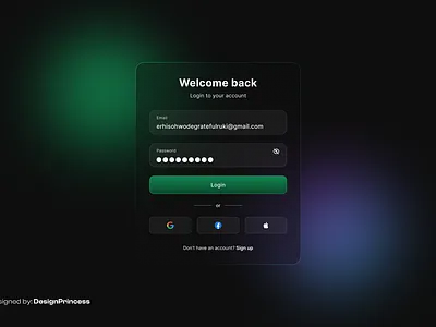 Gradient Blur Login / Sign Up Page 3d animation branding graphic design logo motion graphics ui