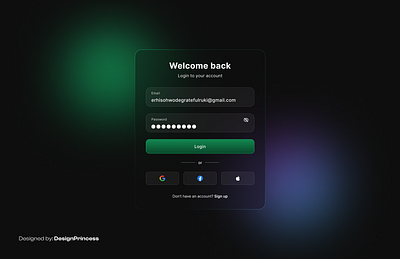 Gradient Blur Login / Sign Up Page 3d animation branding graphic design logo motion graphics ui