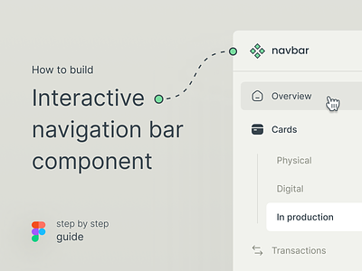 Interactive Navigation Bar Component Guide atomic component design design system figma icons interaction lesson navbar navigation product prototype prototyping tutorial ui ui element ux