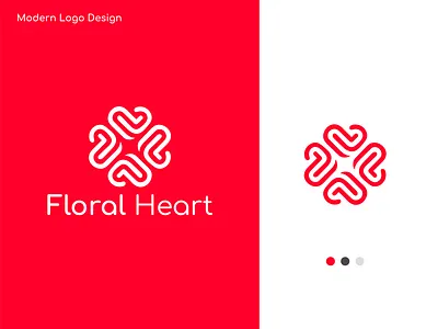 Floral Heart Logo brand identity branding business logo design heart logo illui illustration logo design print typography