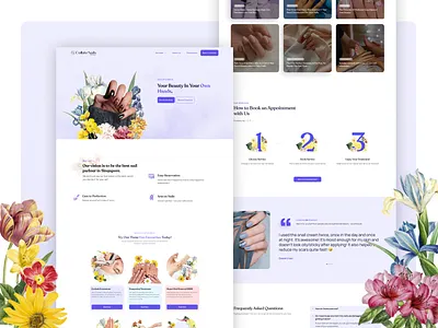 Nail Salon Website Design beauty nails salon ui wireframe