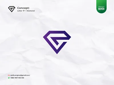 Combination Mark Monogram Logo abstract branding combination mark design diamond logo gold shop logo gradient logo graphic design jeweler letter r logo lettermark logo modern logo monogram logo ornament logo purple r logo sakib ongkur studiotit vector