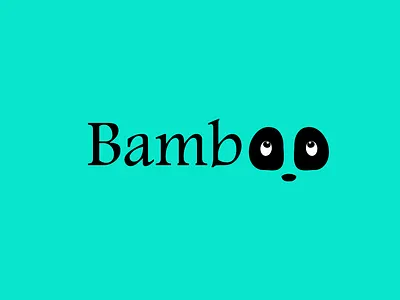 Panda - Bamboo bamboo bright turquoise design eyes graphic design icon logo panda turquoise typography ui vector