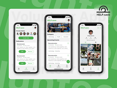 HELP.save - volunteer app app help mobile save support ui ux volunteer