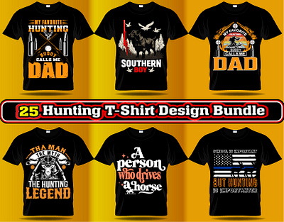 25 Hunting T-Shirt Design Bundle shooting a weapon t shirt design