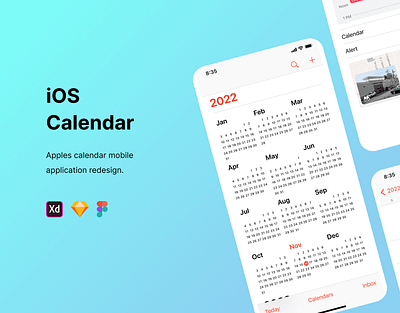 iOS Calendar Redesign apple branding design figma graphic design illustration ios logo mobile portfolio ui ux vector