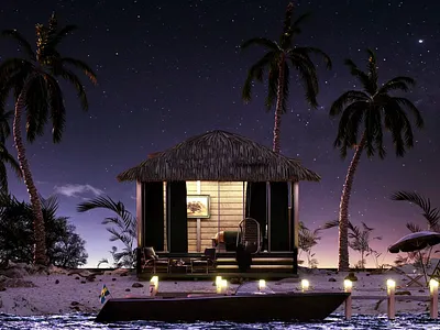 3D Island Day/Night 3d animation aryojj branding design illustration