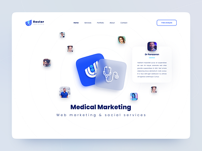 Rastar Agency - Digital Marketing Website Design blue customer review digital agency digital marketing doctors landing page marketing medical patient rastar services ui design ux design voice website