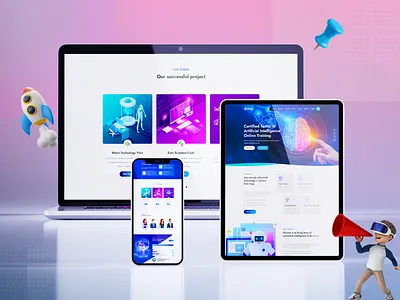 Bithlo - Artificial Intelligence Web Design 3d animation big data business data science data visualization design illustration internet of things landing page logo machine learning modern multipurpose portfolio predictive analytics startup ui ux vector