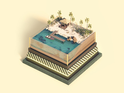 3D Island Fully Animated 3d animation aryojj branding graphic design logo motion graphics