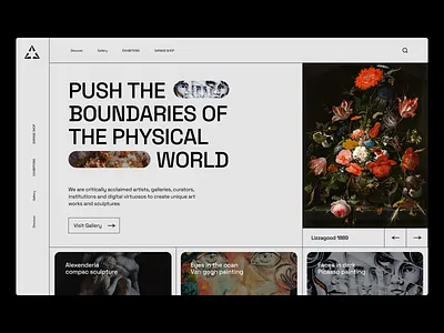 Art Gallery landing page art art design art gallery banner creative design header hero banner landing page painting ui ui design ux web web design website website design