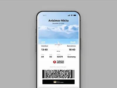 Boarding pass in Relocate App animation app daily design product ui ux