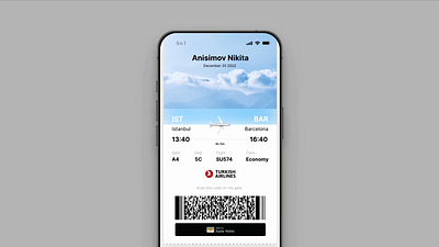 Boarding pass in Relocate App animation app daily design product ui ux