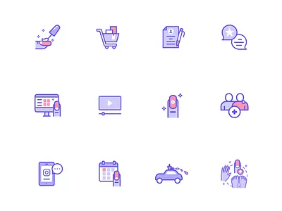 Beauty Nail Salon Icons beauty design icon illustration nail salon