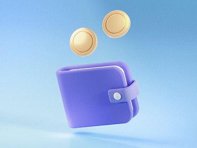 3D Crypto Wallet Icon 3d app colourful crypto icon icons illustration money trands wallet
