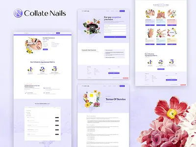 Beauty Nail Salon Website beauty design nail salon ui website wireframe