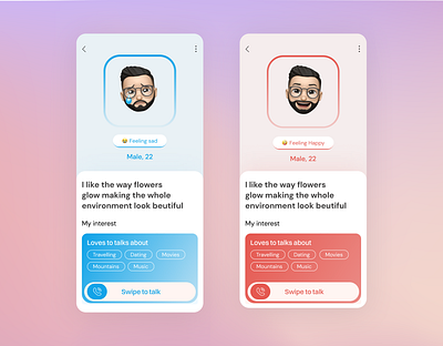 Mood based dating app UIUX design animation app branding design graphic design illustration motion graphics typography ui ux