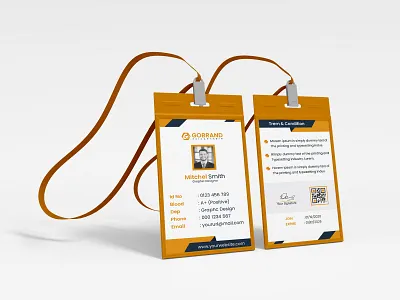 Creative ID Card Design Template branding business card card corporate id card design graphic design graphicsobai id id card id card design id card free download id card template design id card vector file idcard logo office id card popular print