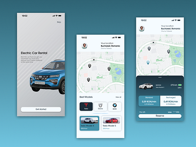Electric Car Rental Company car rental graphic design ui
