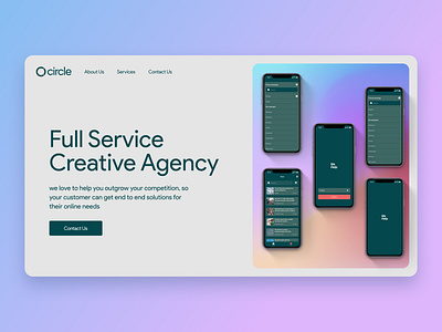 Agency Website Hero UI agency branding clean color theory creative design design inspirations hero section interface landing page logo product design typography ui ui design user interface uxdesign webdesign website