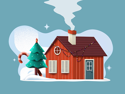 The Christmas House 2d abstract adobe adobe illustration adobe photoshop animation art artwork clean colorful creative design flat graphic design illustration minimal modern motion simple vector