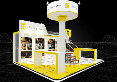 Charity: Water 5x6 Exhibition Booth 3d 5x6 booth branding charity clean design display event exhibition fair fundraising initiative pipe product show space stair water