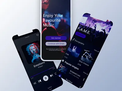 MUSIC APP UI app design graphic design ui ux