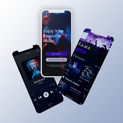 MUSIC APP UI app design graphic design ui ux