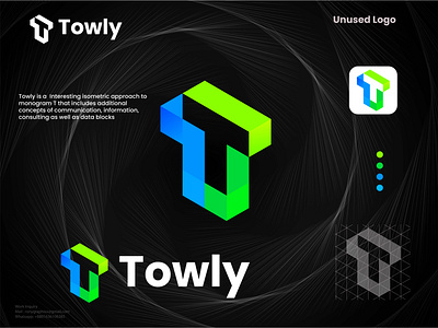 Towly Logo Concept 3d letter t brand identity branding connect creative logo friendly icon identity identity design lettermark logo mark logomark logos minimal logo monogram t t logo typography vector visual identity design