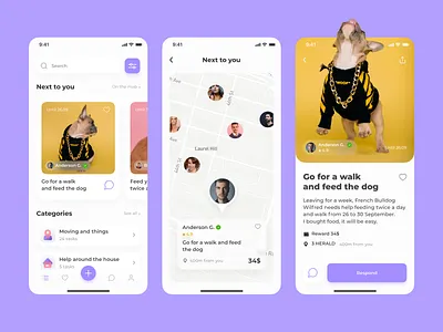 Find Assistants - Mobile App app design free free figma ios mobil app ui ux ux ui design