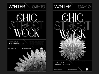 CHIC STREET WEEK POSTER 3d branding design graphic design graphical illustration portfolio poster ui