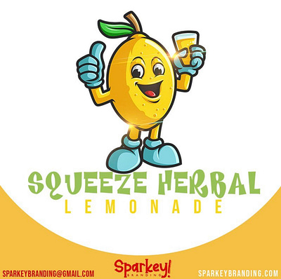 Squeeze Herbal Lemonade Logo Design
