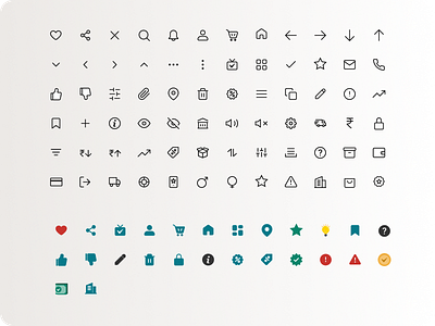 Icon sheet design filled icons illustrator lined pentool photoshop