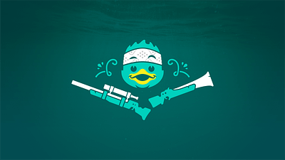 Pirate Hunter brand branding duck illustration logo rubber duck sea of thieves streaming teal twitch vector video game
