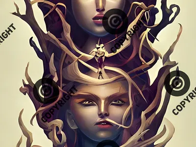 Tree Gods beautiful design fly god graphic design illustration mystical spiritual