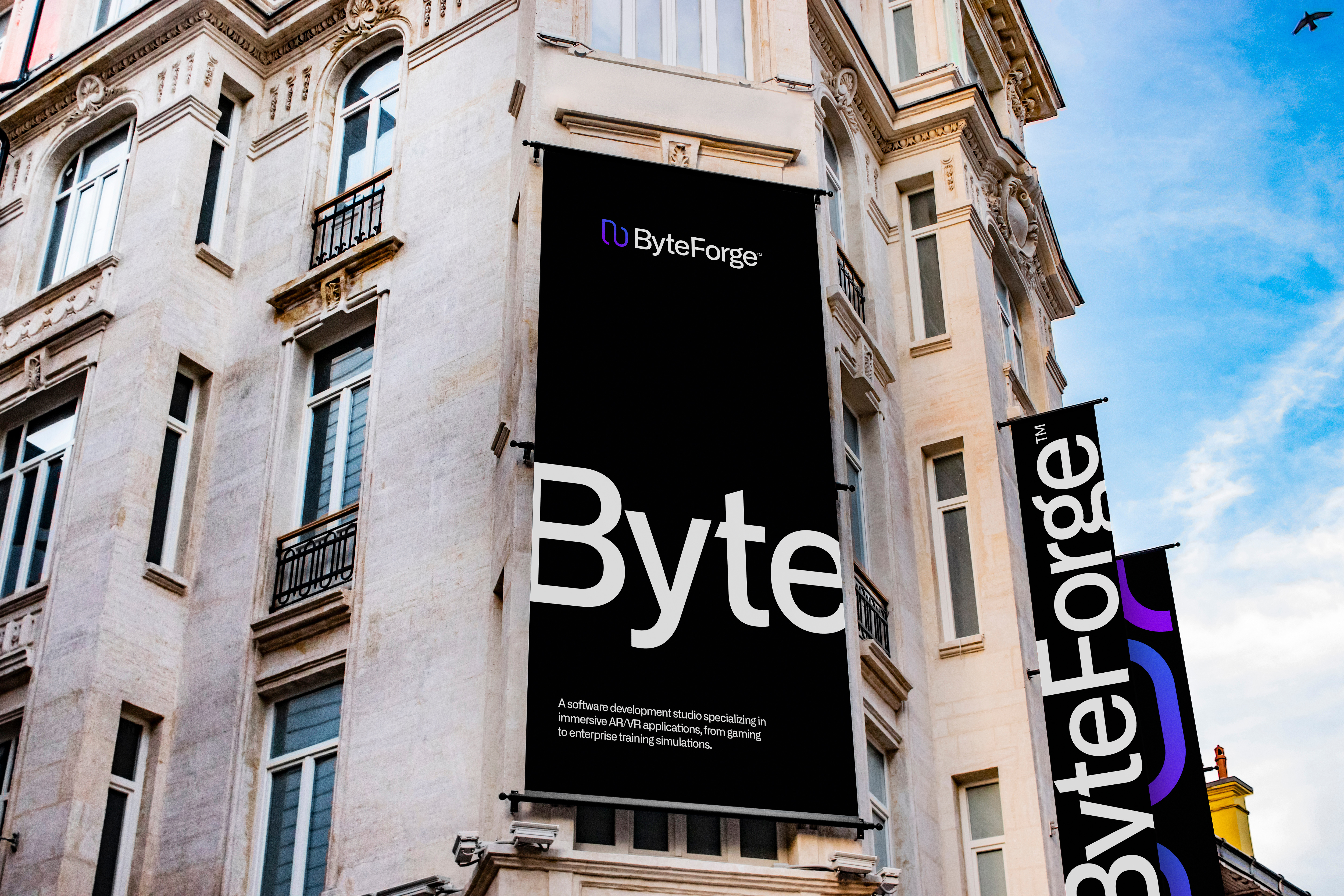 ByteForge branding design gradient illustration logo logo design logodesign modern technology ui