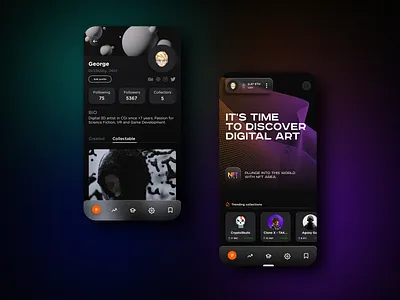 NFT mobile app concept app branding interface mobile mobile app product design ui ux