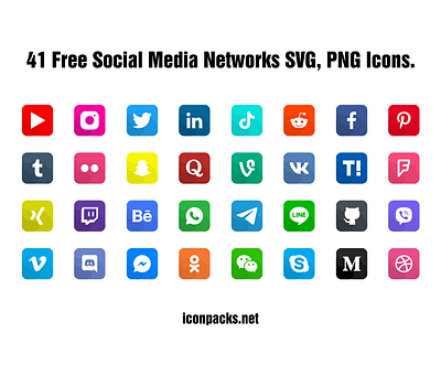 41 Free Social Media Network SVG, PNG Icons free icon free resources freebies icon pack icon set icons png icons social media svg icons vector