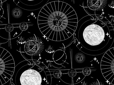 Astro sky pattern astrology branding drawing graphic design surface design textile design