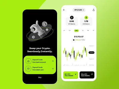 Crypto Trading App app banking bitcoin crypto design finance ios mobile product design swap trade trading ui uidesign userexperiencedesign