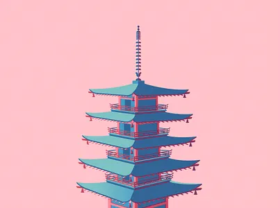 Japanese Temple 2d asia illustration illustrator japan japanese temple procreate temple