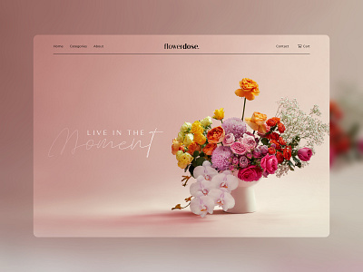 Flowerdose - Header design agency banner design florist flower header minimal typography ui ui design ui ux ux web webdesign website design