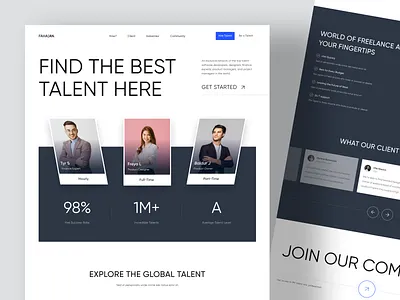 Fahalan - Freelance Landing Page career design employee find job find talent find work freelance freelance search hire hiring job job search landing page talent ui uidesign ux web web design website