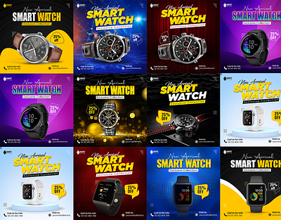 Smart watch social media post design ads banner banner design banner poster branding colorfull background creative design graphic design post post design smart smart watch social media social media design social media post social post watch