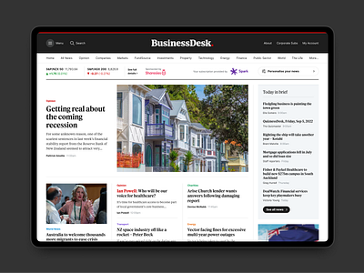 BusinessDesk Redesign 2 black branding business design financial journalism new zealand news newspaper responsive typography web white