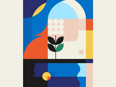 Postcard Flowers adobe illustrator design flowers graphic design illustration illustrator landscape minimal poster vector