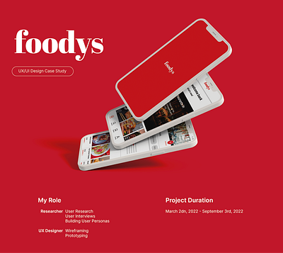 Foodys App - UX Design Case Study case study figma illustrator ui ux ux design