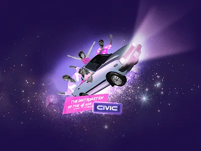 Honda 50th Anniversary animation branding collage design illustration