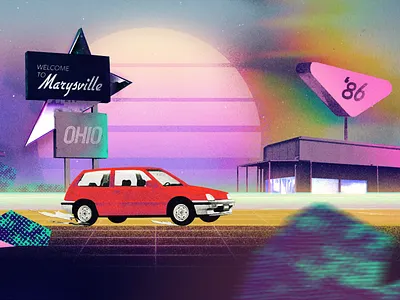 Honda 50th Anniversary animation branding collage design illustration